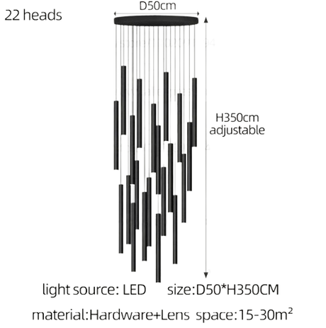 Suspension Moderne en Métal avec Éclairage Vertical Élégant à Ampoules LED-LUMICONCEPT