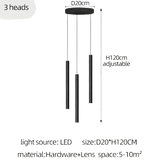 Suspension Moderne en Métal avec Éclairage Vertical Élégant à Ampoules LED-LUMICONCEPT