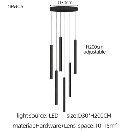 Suspension Moderne en Métal avec Éclairage Vertical Élégant à Ampoules LED-LUMICONCEPT