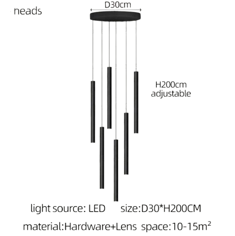 Suspension Moderne en Métal avec Éclairage Vertical Élégant à Ampoules LED-LUMICONCEPT