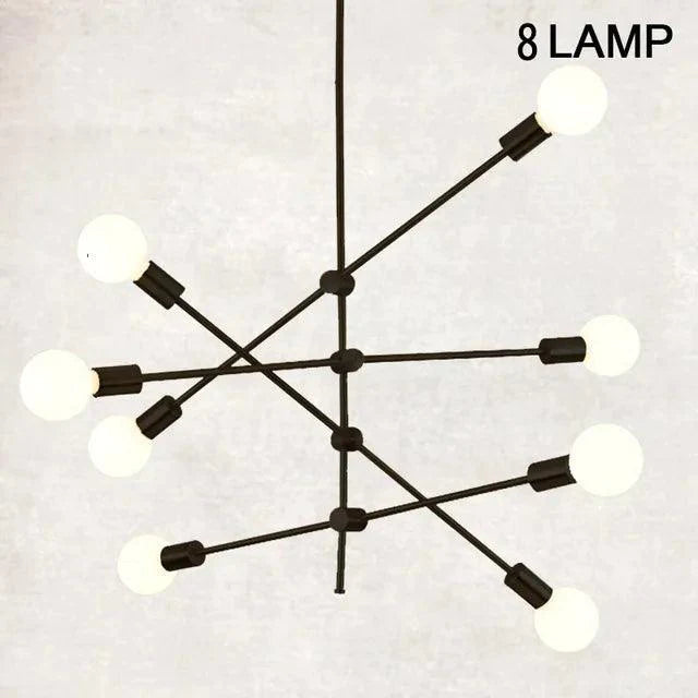 Suspension Multi-Branches en Laiton avec Ampoules Exposées - Élégance Moderne en Fer et Verre-LUMICONCEPT