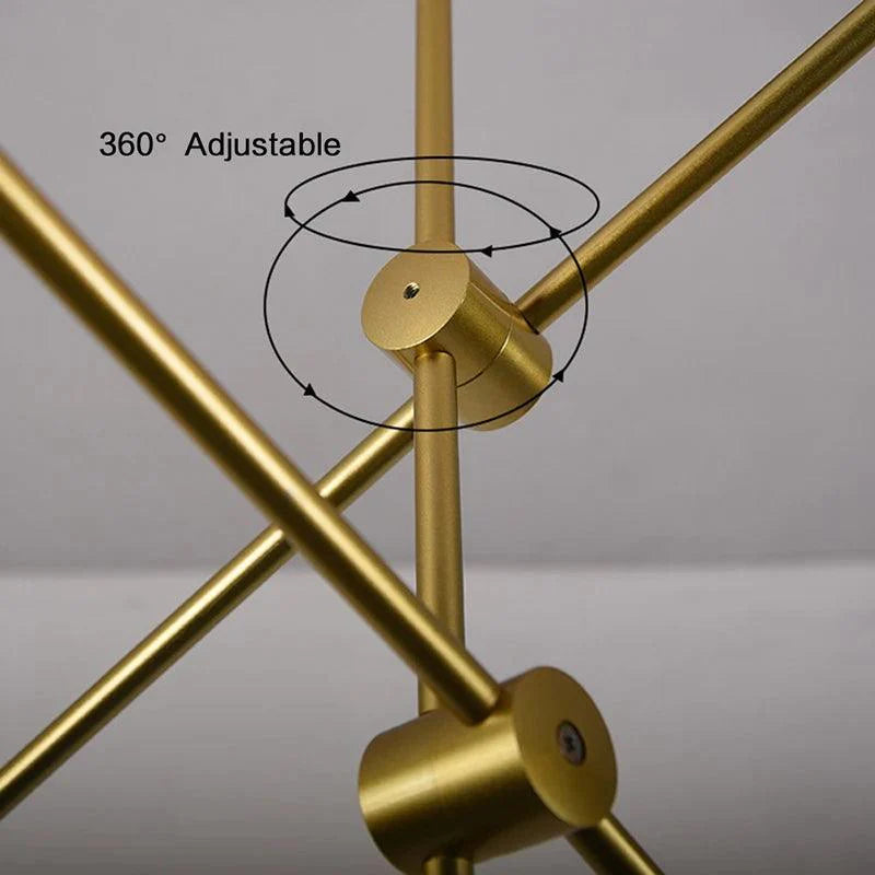 Suspension Multi-Branches en Laiton avec Ampoules Exposées - Élégance Moderne en Fer et Verre-LUMICONCEPT