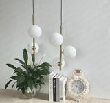 Suspension Nordique Moderne en Laiton et Verre Opaline-LUMICONCEPT