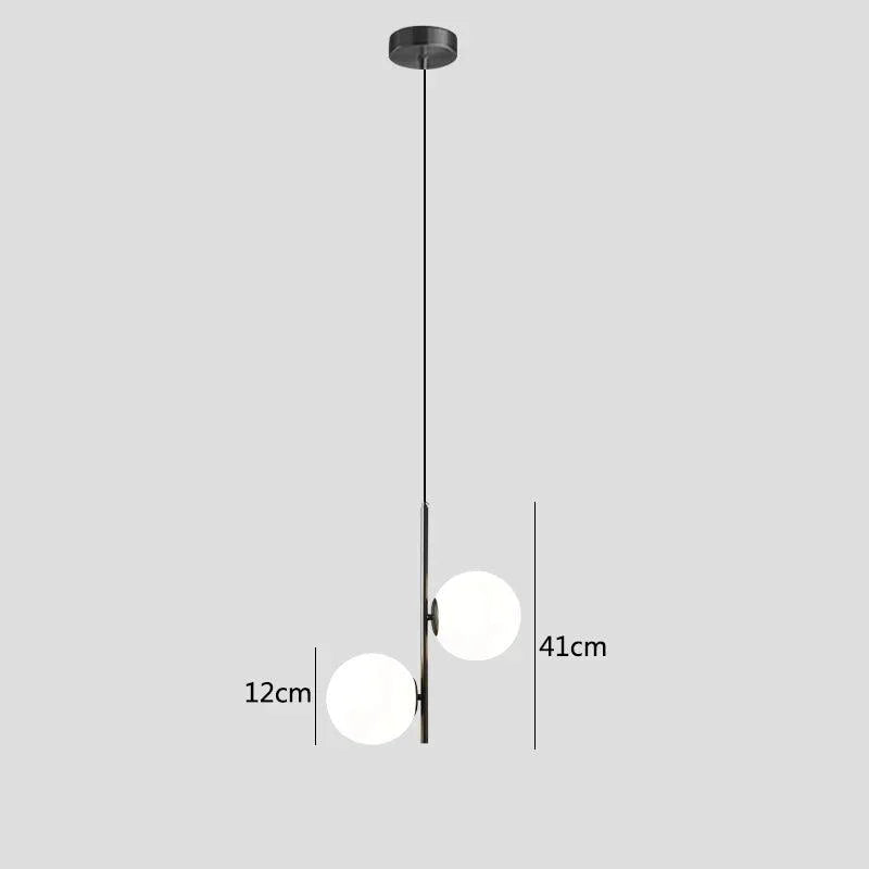 Suspension Nordique Moderne en Laiton et Verre Opaline-LUMICONCEPT