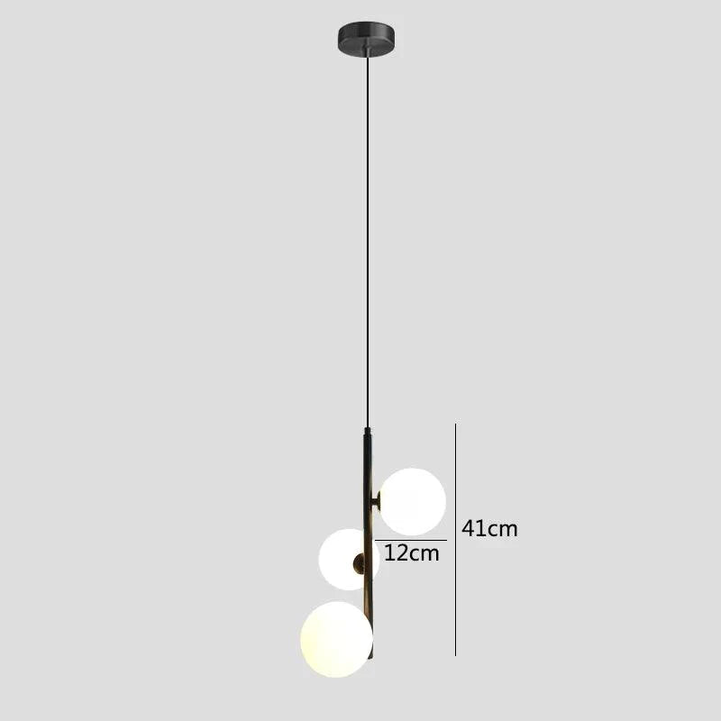 Suspension Nordique Moderne en Laiton et Verre Opaline-LUMICONCEPT