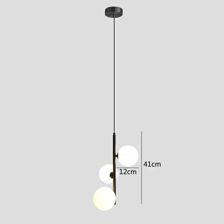 Suspension Nordique Moderne en Laiton et Verre Opaline-LUMICONCEPT