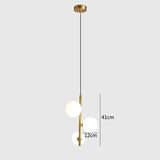 Suspension Nordique Moderne en Laiton et Verre Opaline-LUMICONCEPT