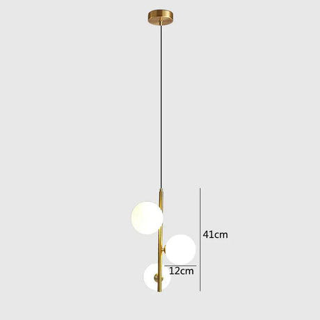 Suspension Nordique Moderne en Laiton et Verre Opaline-LUMICONCEPT