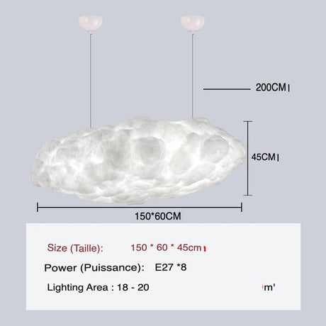 Suspension Nuageuse avec Éclairage Intégré pour une Ambiance Céleste-LUMICONCEPT