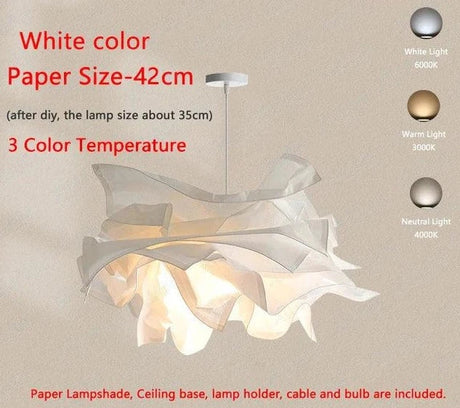 Suspension Nuageuse en Papier Blanc pour un Éclairage Doux et Personnalisable-LUMICONCEPT