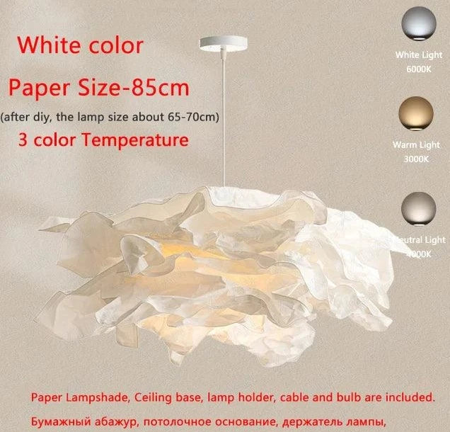 Suspension Nuageuse en Papier Blanc pour un Éclairage Doux et Personnalisable-LUMICONCEPT