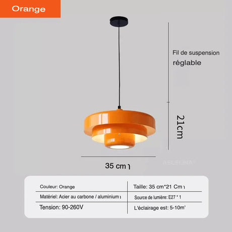 Suspension Rétro Moderne en Acier et Aluminium avec Éclairage LED-LUMICONCEPT