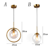 Suspension Rétro en Verre Fumé avec Support en Laiton élégant-LUMICONCEPT