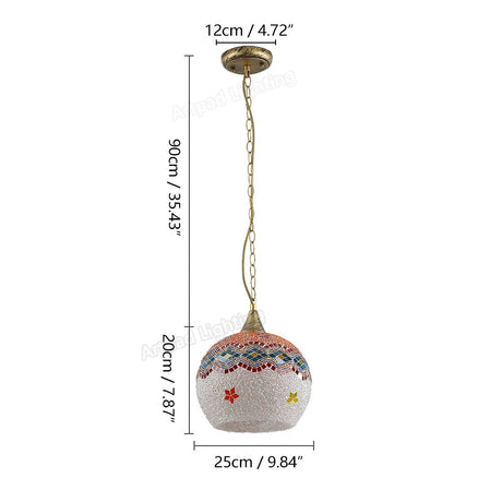 Suspension Turque Décorative en Verre Rétro pour Salle à Manger et Bar-LUMICONCEPT