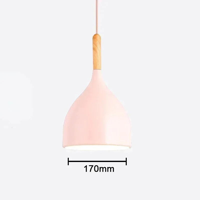 Suspension en Aluminium et Bois aux Teintes Pastel – Élégance Moderne pour Tous Espaces-LUMICONCEPT