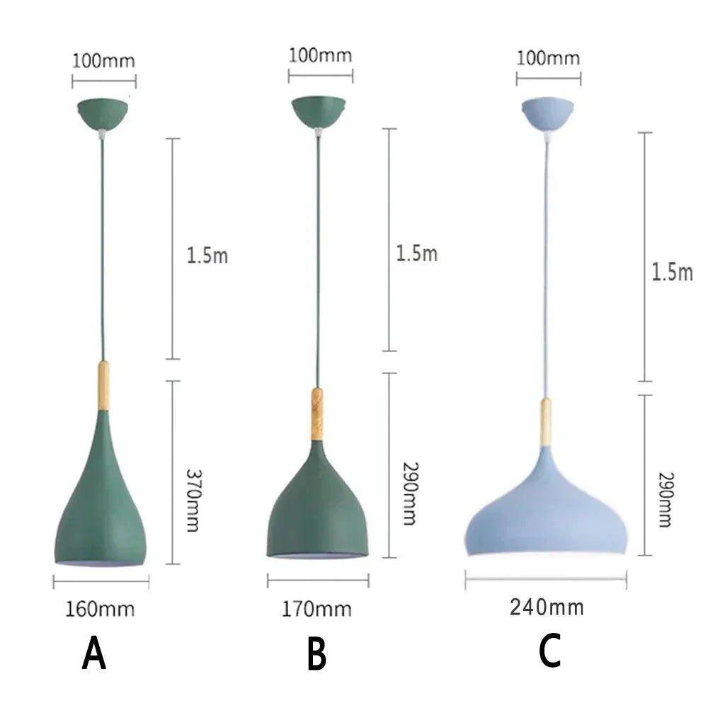 Suspension en Aluminium et Bois aux Teintes Pastel – Élégance Moderne pour Tous Espaces-LUMICONCEPT