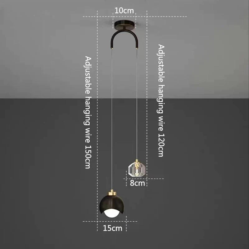 Suspension en Cristal Doré pour un Éclairage Élégant et Sophistiqué-LUMICONCEPT