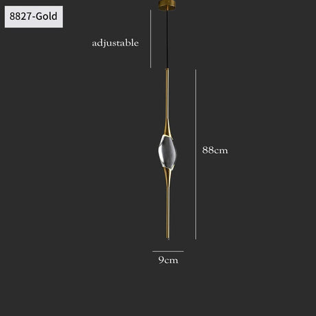 Suspension en Cristal Élégante avec Détails en Cuivre pour un Éclairage Moderne et Chaleureux-LUMICONCEPT