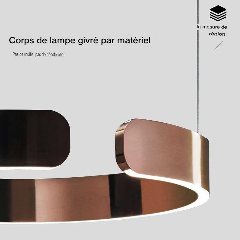 Suspension en Métal Cuivré avec Éclairage Ajustable pour un Style Moderne et Minimaliste-LUMICONCEPT