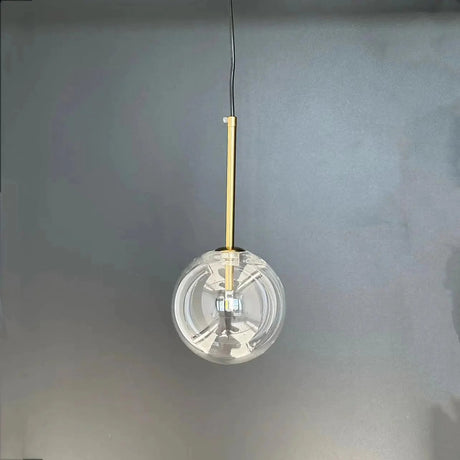 Suspension en Verre Transparent avec Support en Laiton - Élégance Contemporaine pour Votre Intérieur-LUMICONCEPT