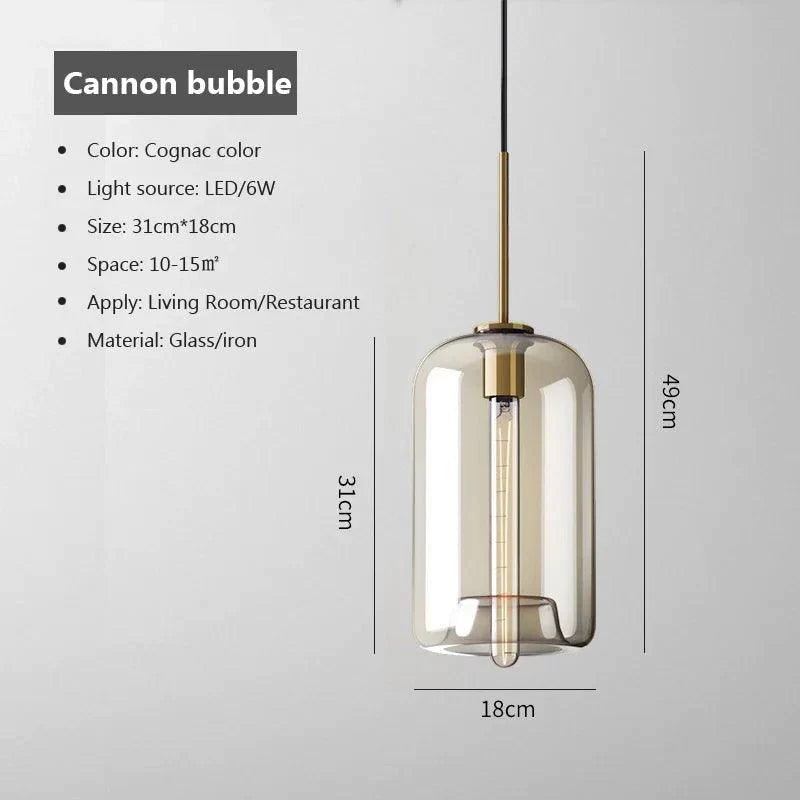 Suspension en Verre Transparent et Métal pour un Éclairage Moderne et Élégant-LUMICONCEPT