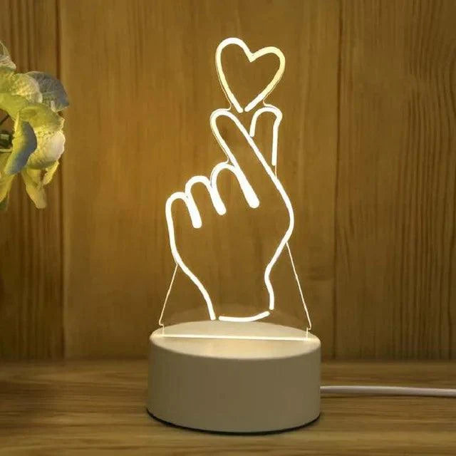 Veilleuse LED 3D en forme de cœur pour enfants-LUMICONCEPT